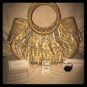Metallic Gold Crocodile satchel NWT. Summer bag!